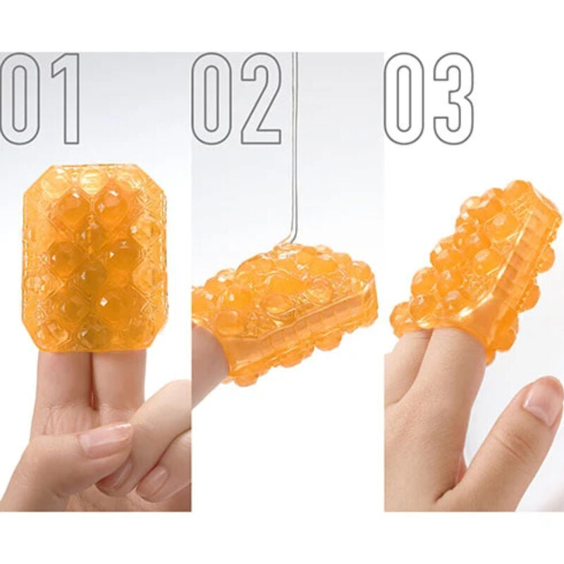 TENGA Estimulador Sensorial UNI Topaz Unissexo, com textura de cortes redondos contínuos para estimulação erótica.