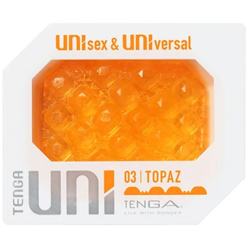 TENGA Estimulador Sensorial UNI Topaz Unissexo, com textura de cortes redondos contínuos para estimulação erótica.