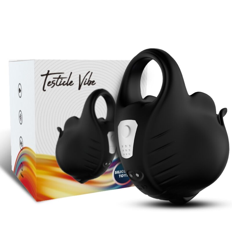 Anel Vibrador de Coping Preto ARMONY mostrando o design ergonómico e material de silicone.