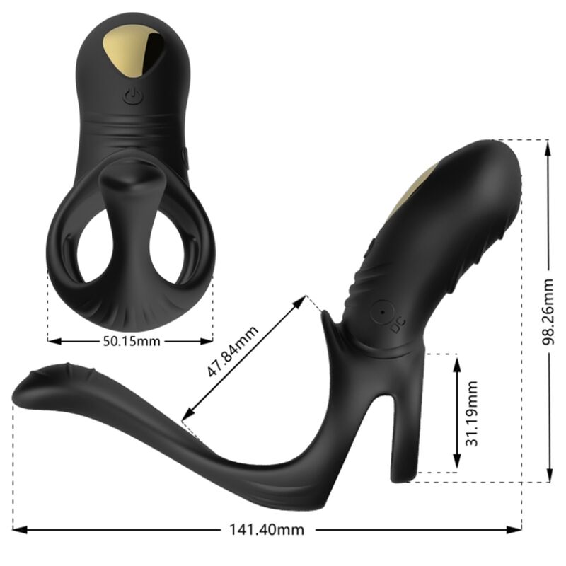 Close-up of the ARMONY Joy Jumper vibrator ring and anal plug, showcasing its design and features.