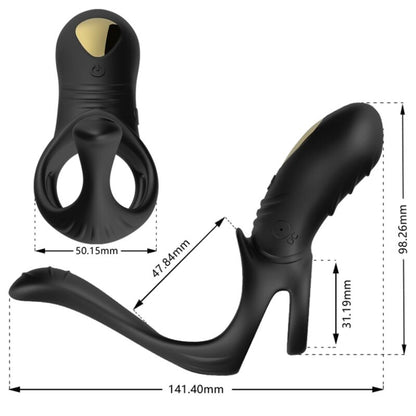 Close-up of the ARMONY Joy Jumper vibrator ring and anal plug, showcasing its design and features.