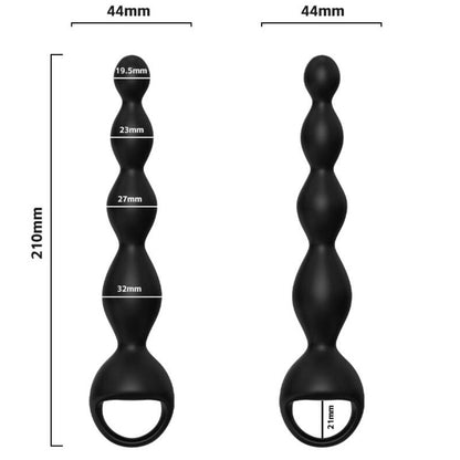 Close-up do ARMONY Plug Anal de Dedo Vibrador Preto, destacando seu design ergonômico e material de silicone.