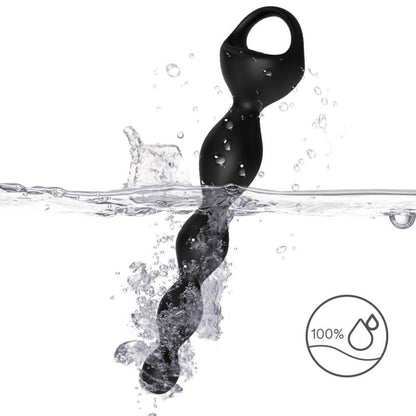 Close-up do ARMONY Plug Anal de Dedo Vibrador Preto, destacando seu design ergonômico e material de silicone.