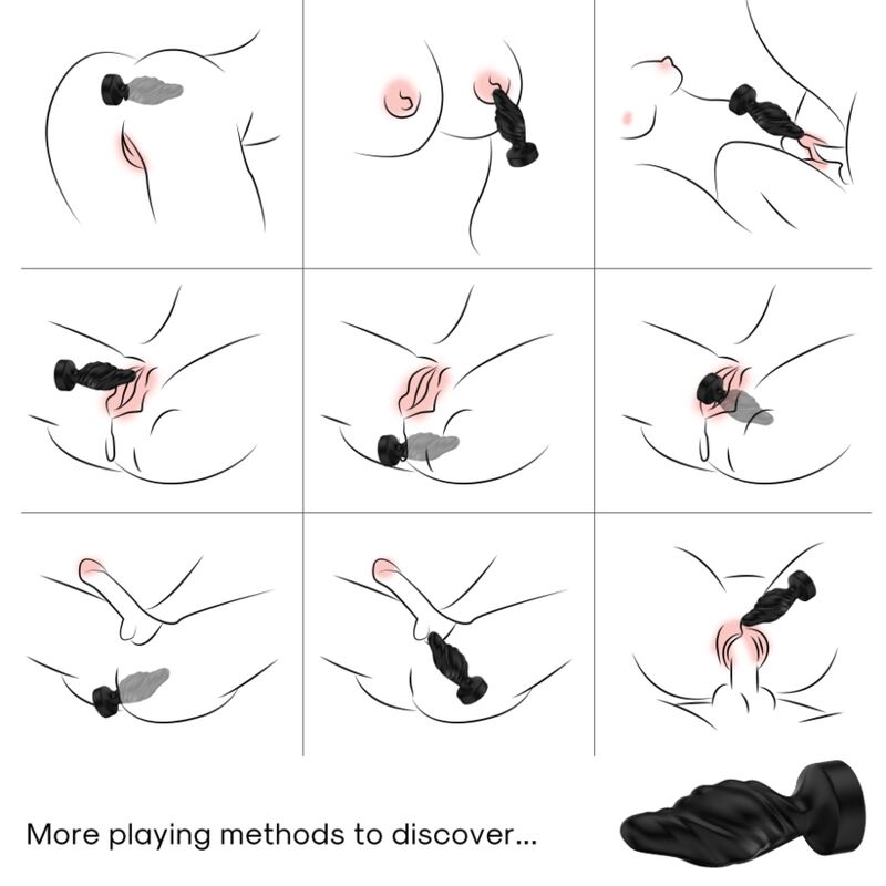 ARMONY Vibrador e Plug Anal com Controle Remoto preto, mostrando seu design ergonômico, textura de silicone suave e os detalhes do plug anal.