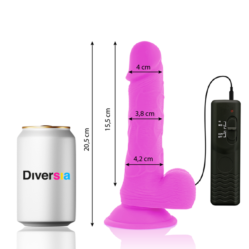 Vibrador Flexível Diversia Roxo com Controlo Remoto, destacando sua forma e cor.