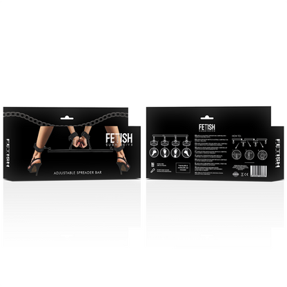 Barra separadora ajustável FETISH SUBMISSIVE para BDSM, mostrando o design modular e os pontos de fixação.