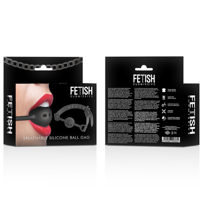 Mordaça de bola de silicone respirável FETISH SUBMISSIVE para bondage.