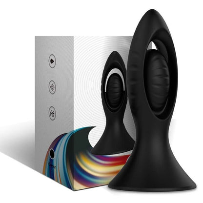 ARMONY Vibrador e Plug Anal Dupla Estimulação de Silicone Preto, mostrando seu design ergonômico e superfície suave.