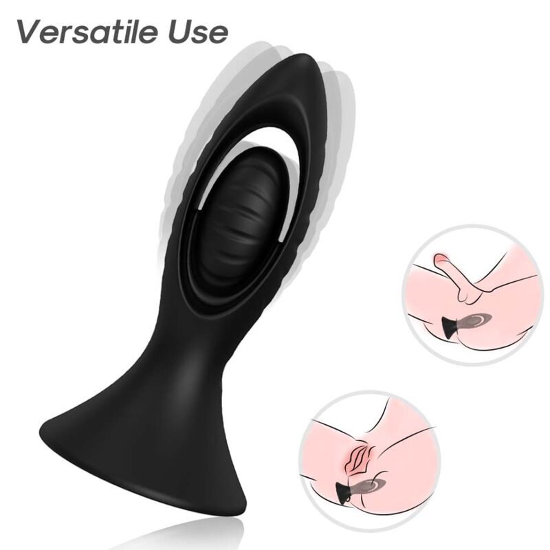 ARMONY Vibrador e Plug Anal Dupla Estimulação de Silicone Preto, mostrando seu design ergonômico e superfície suave.