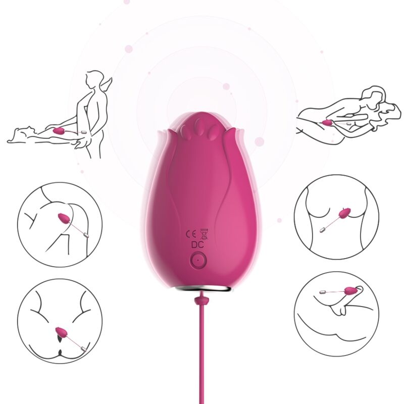 ARMONY Vibrador de Ovo Mandala G-Spot com Controle Remoto Fúcsia, mostrando o design ergonómico e a cor vibrante.