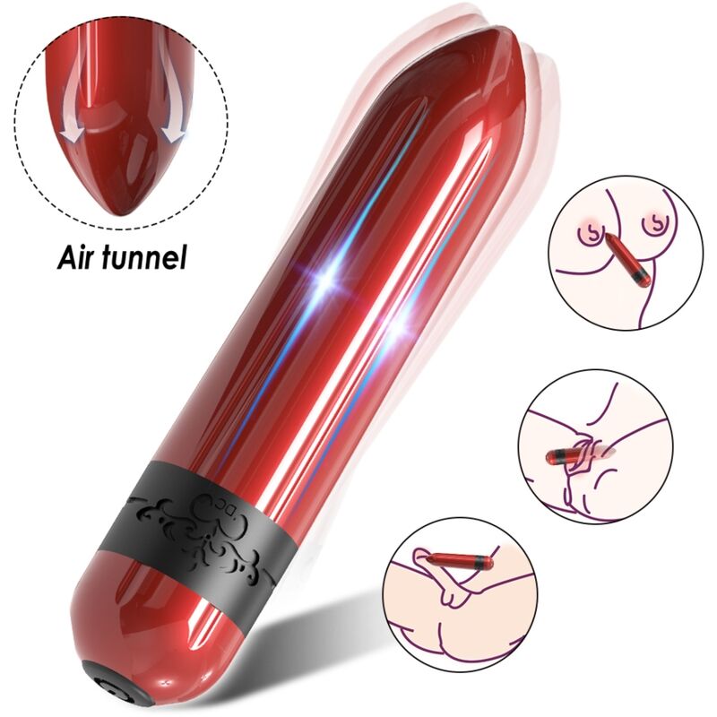 Close-up do ARMONY Foguete Vibrador Bala Fúcsia, mostrando seu design compacto e cor vibrante.