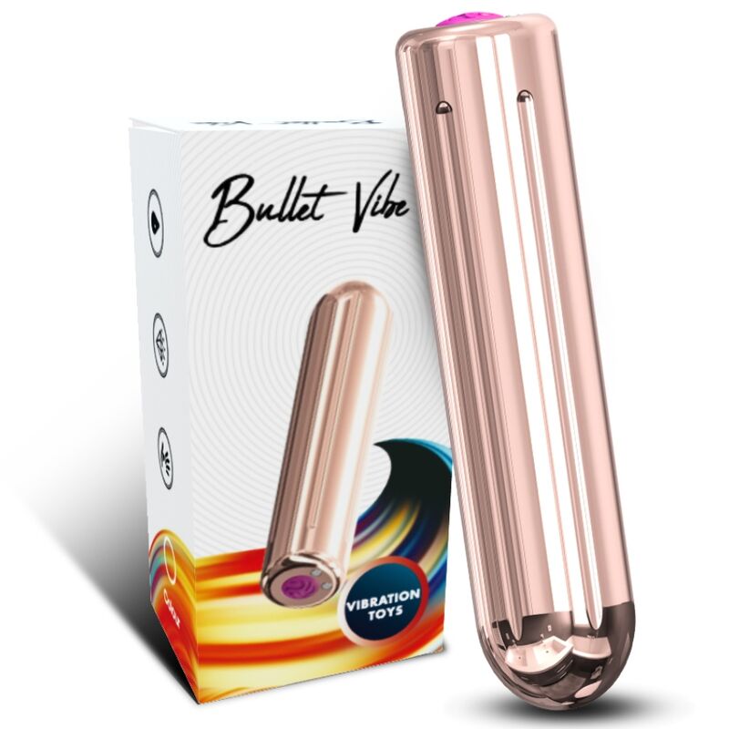 Bala vibratória Armony Warhead Dourada de silicone com 9 modos e recarregável.