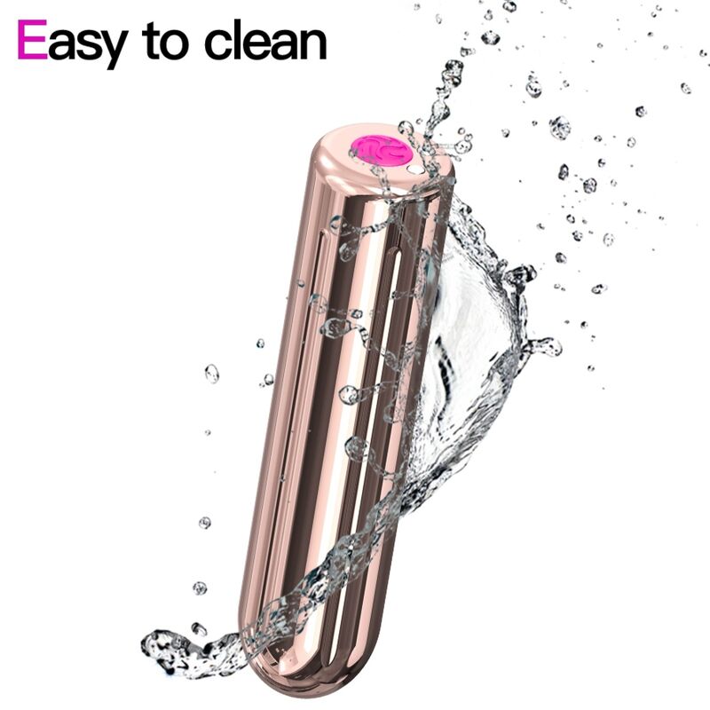 Bala vibratória Armony Warhead Dourada de silicone com 9 modos e recarregável.