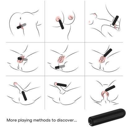 Close-up do Vibrador Bala ARMONY Warhead com Controle Remoto, mostrando seu design compacto e elegante na cor preta.