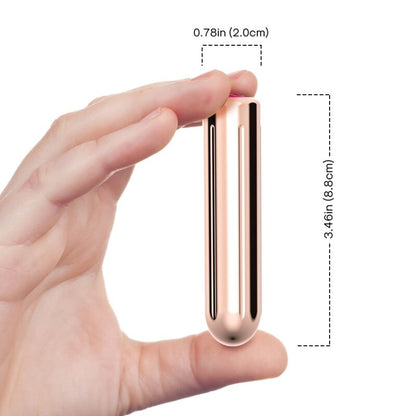 Vibrador Bala ARMONY Warhead Dourado com controlo remoto, destacando o design elegante e compacto.