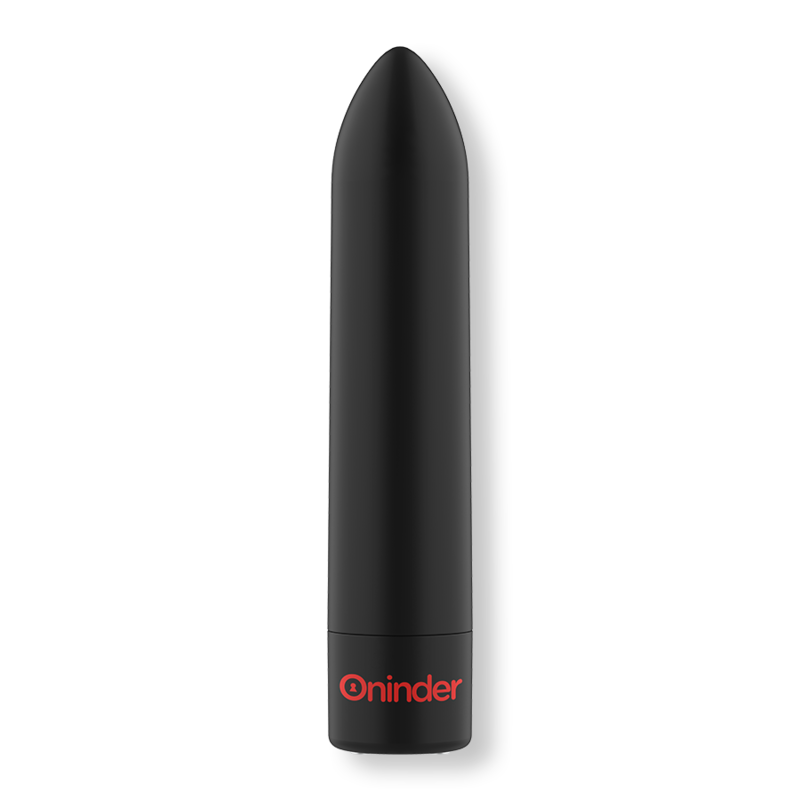 ONINDER Vibrador Bullet Berlin preto com 9 modos de vibração e controlo por aplicativo, detalhe do design compacto.