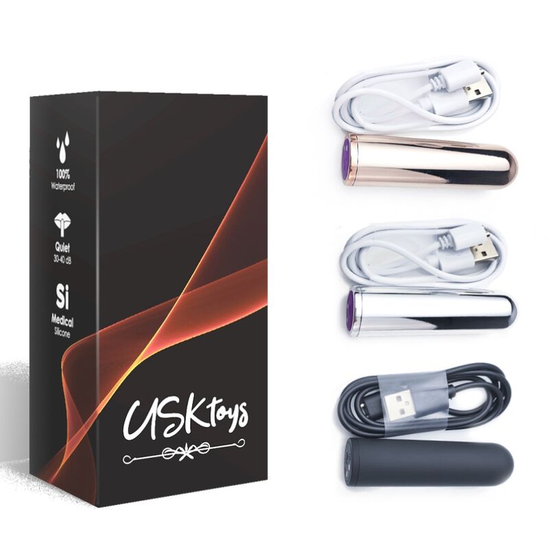 Close-up do Bala Vibrador ARMONY Prata 2.1x7.9cm, mostrando seu design compacto e elegante.
