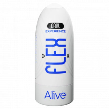 Close-up do Masturbador Masculino Oral Flexível ALIVE Tamanho M, mostrando a textura realista e o design.