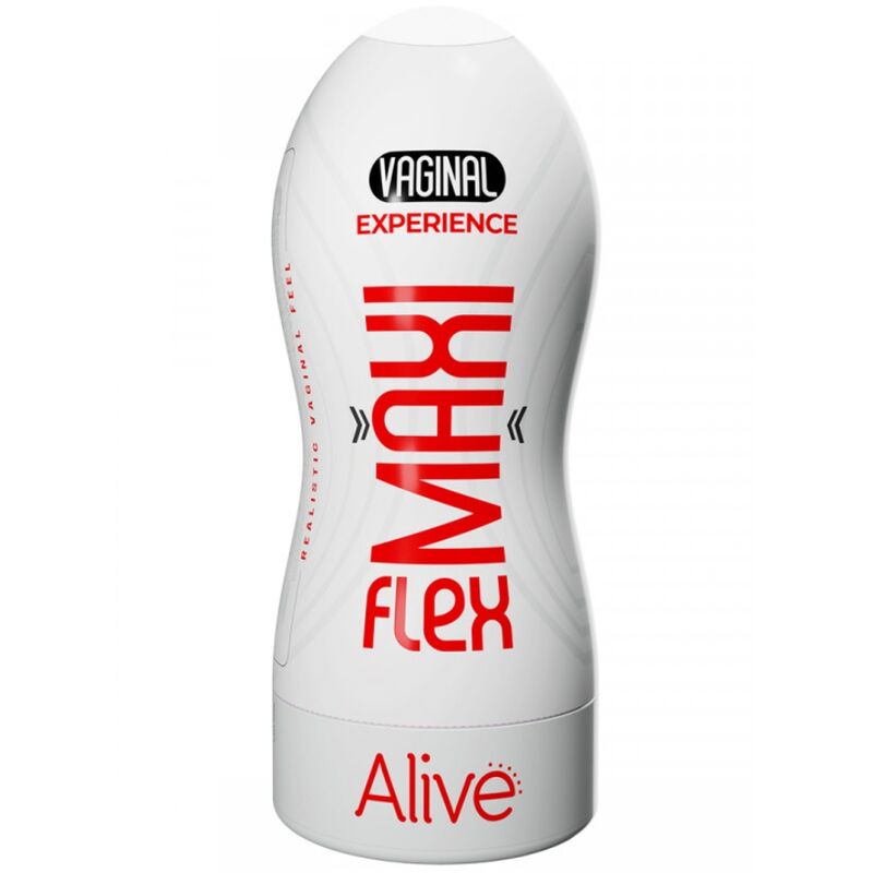 Masturbador Masculino ALIVE Maxi Flex Vaginal Realista L, detalhe da abertura e textura.
