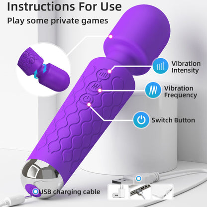 Close-up do Mini Massageador e Vibrador Armony roxo, destacando seu design ergonómico e material suave.