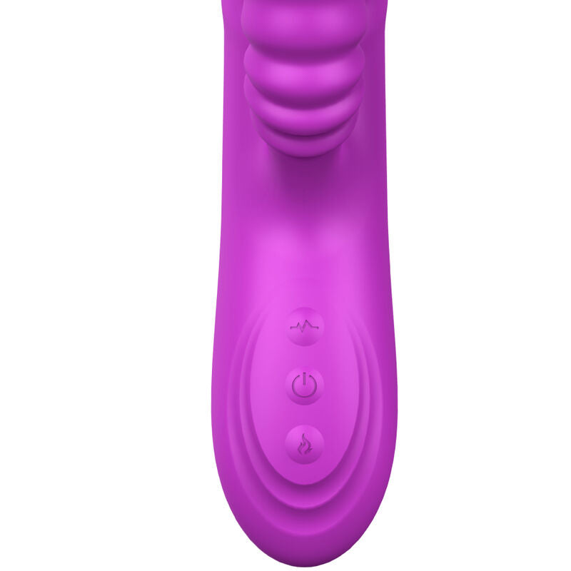 Close-up do Vibrador Multifunções Armony Angelia com Língua Estimulante e Efeito Calor, na cor violeta.