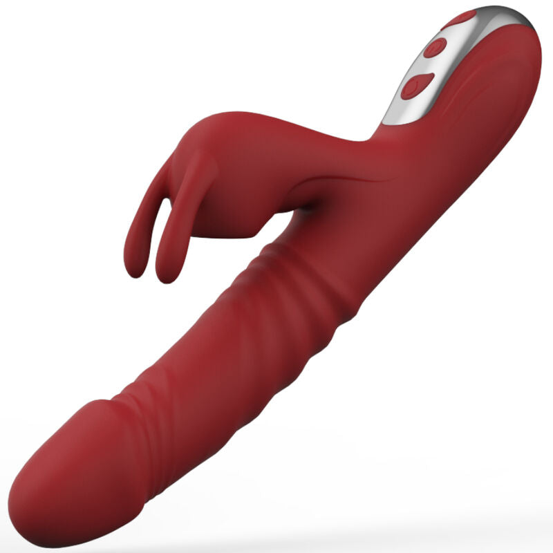 Armony Vibrador Rabbit Suck & Suction Burgundy com detalhes de estimulação e textura de silicone.