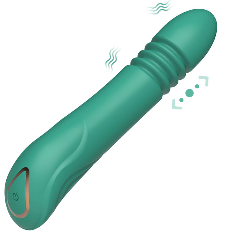 Vibrador ARMONY Pulsador de Ponto G Verde, detalhe da superfície em silicone e formato ergonómico.