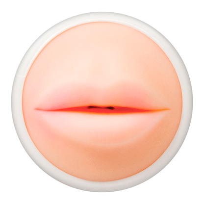 Close-up do Masturbador Masculino Oral Flexível ALIVE Tamanho M, mostrando a textura realista e o design.
