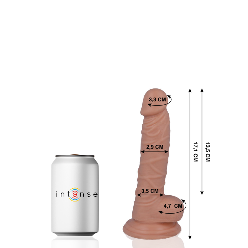 Mr. Intense Dildo Realista com Ventosa, mostrando a textura e o formato ergonômico.