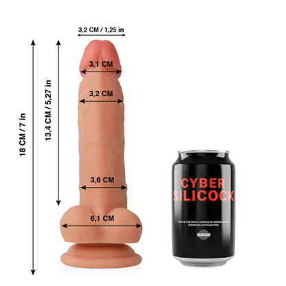 Dildo realista CYBER SILICOCK Jude de silicone líquido com 18 cm