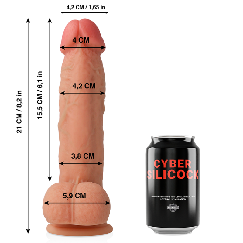 CYBER SILICOCK Dildo Realista Saul de Silicone Líquido com 21 cm
