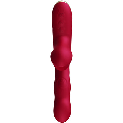 Vibrador ARMONY Bump com ventosa e rotação na cor borgonha, mostrando detalhes do design e textura para estimulação.