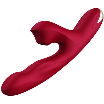 Vibrador ARMONY Bump com ventosa e rotação na cor borgonha, mostrando detalhes do design e textura para estimulação.