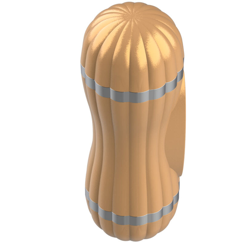 Masturbador duplo Armony Bevis dourado com texturas realistas vaginal e bocal.