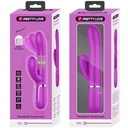 Close-up of the PRETTY LOVE Vibrador Multifunção G-Spot Fúcsia, showing its design and silicone texture.