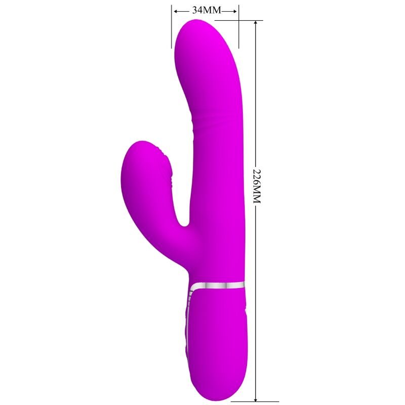 Close-up of the PRETTY LOVE Vibrador Multifunção G-Spot Fúcsia, showing its design and silicone texture.