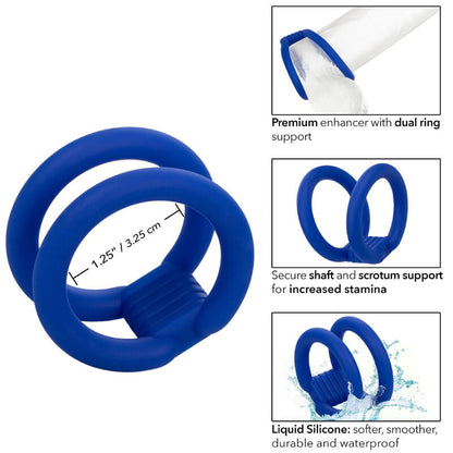 Anel Peniano Duplo Admiral de Silicone Azul