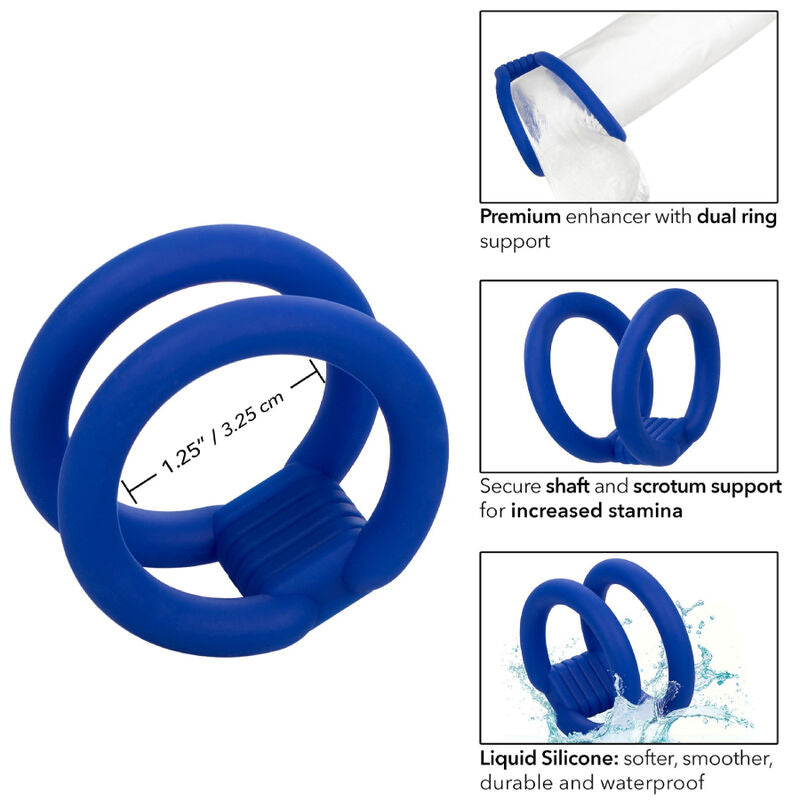 Anel Peniano Duplo Admiral de Silicone Azul