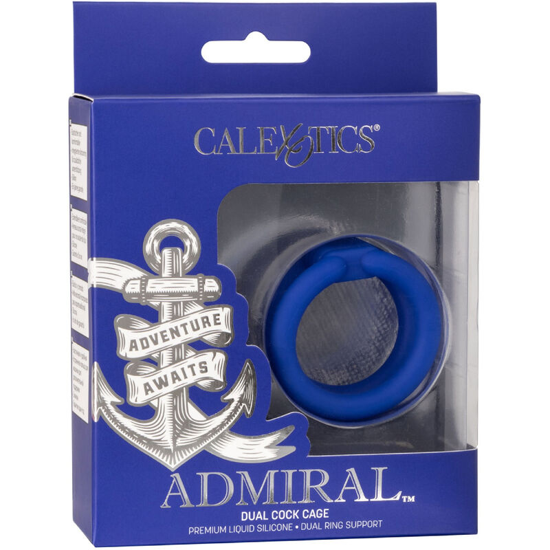 Anel Peniano Duplo Admiral de Silicone Azul