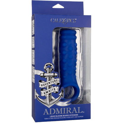 Manga para Pénis Admiral com Frisas em Silicone Líquido Azul