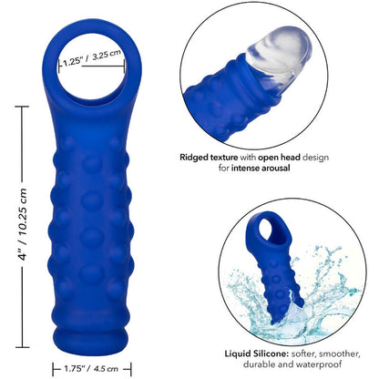 Manga para Pénis Admiral com Frisas em Silicone Líquido Azul