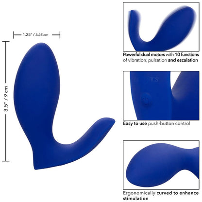 Estimulador de Próstata e Vibrador Rimming Admiral Azul