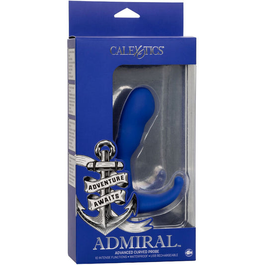 Estimulador Anal Curvo e Vibrador Admiral com 10 Funções