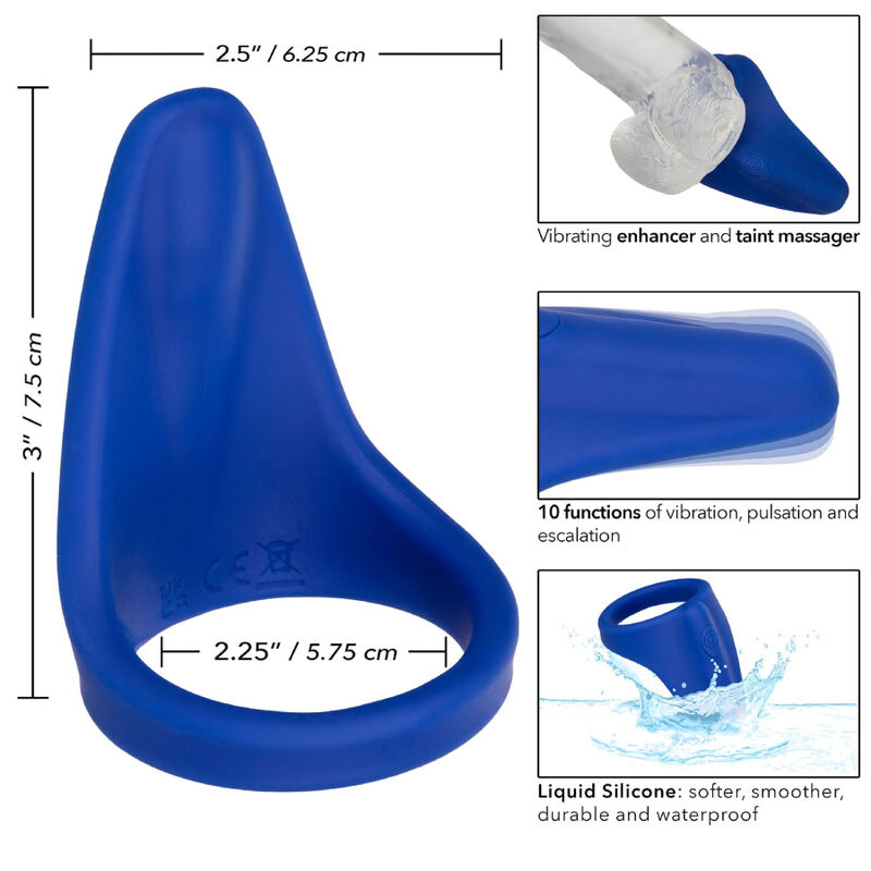 Anel Vibratório e Massageador de Períneo Admiral Azul