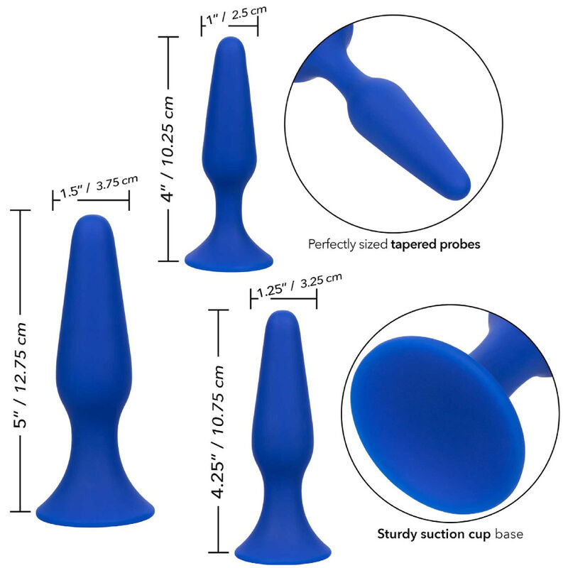 Plug Anal de Treino com 3 Peças Azuis