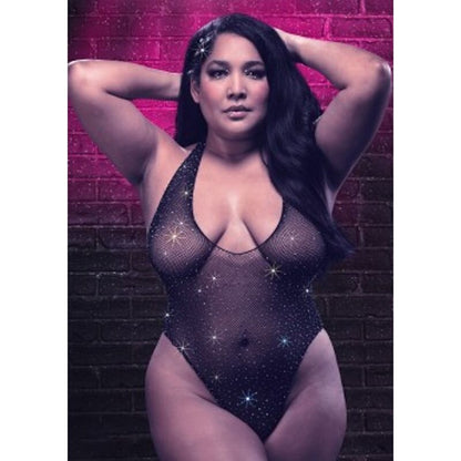 Body Radiance Plus Size Decote Profundo com Strass