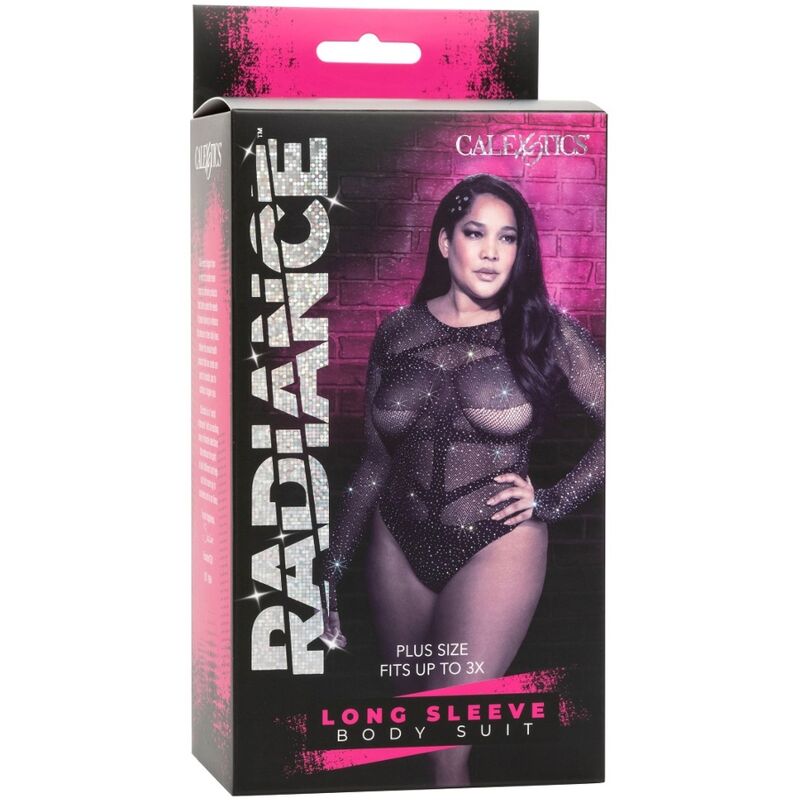 Body Radiance Plus Size de Manga Comprida com Strass
