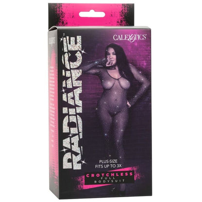 Lingerie Bodysuit Radiance Plus Size Crotchless com Strass