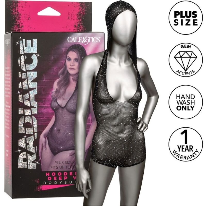 Body Radiance com Capuz Decote V Plus Size