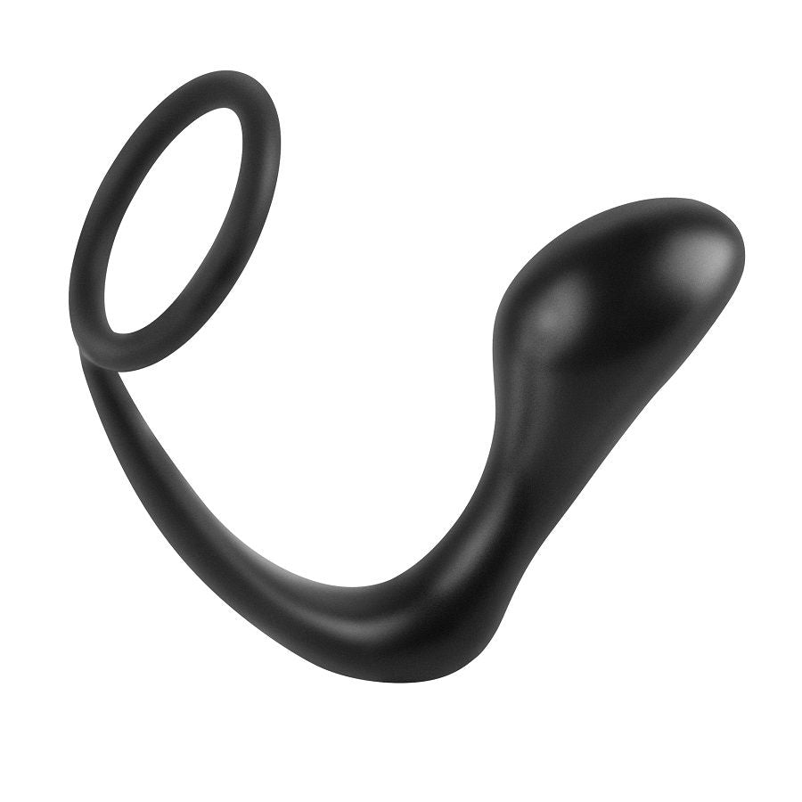 Detalhe do ANAL FANTASY Anel Peniano Ass-Gasm com Plug Anal Estimulante, mostrando seu design de silicone e dupla função.